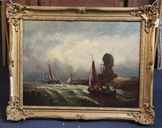 T.C. (19th century) Shipping off the Dutch coast & St Michaels Mount 18 x 24in.